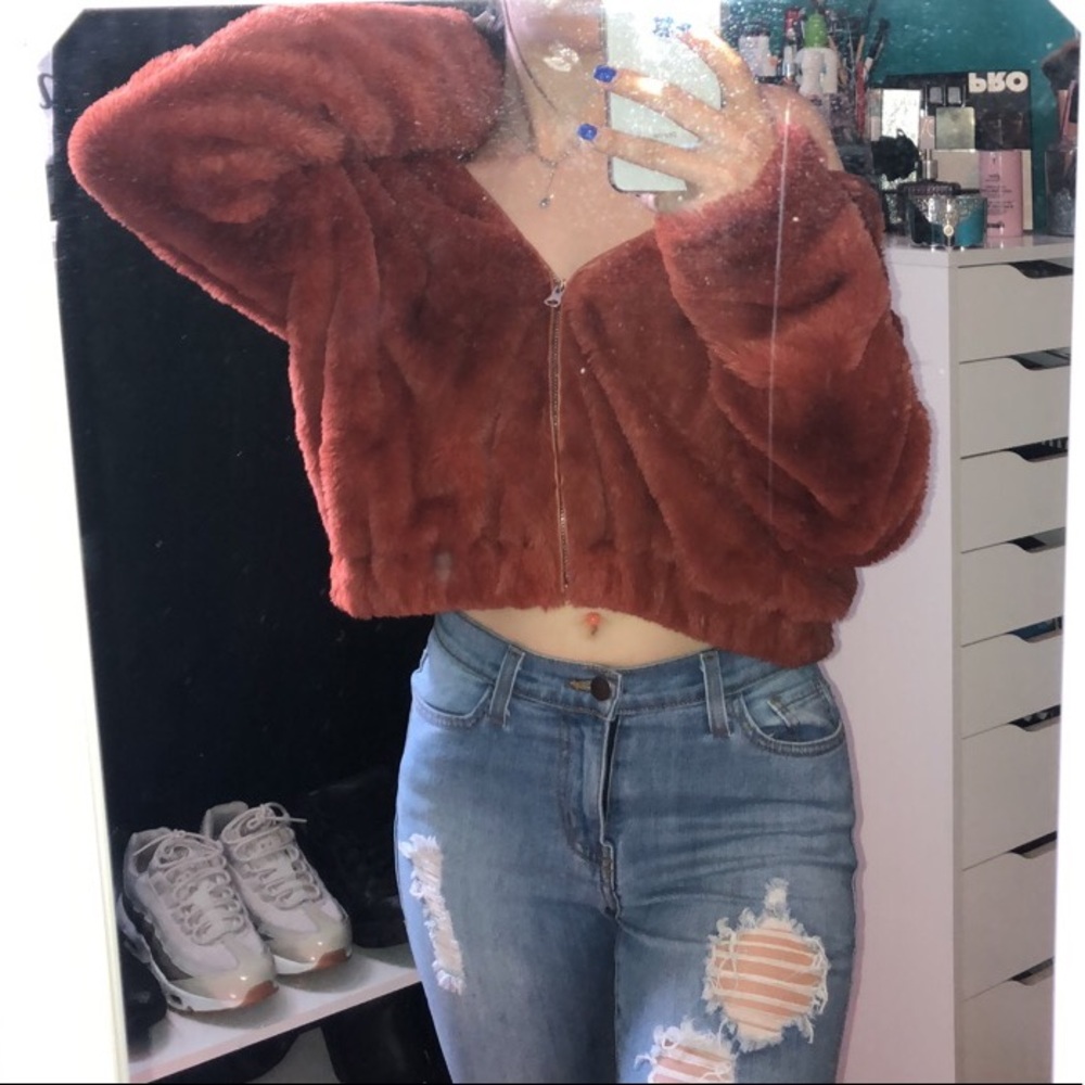 Fashion Nova’s Irene faux fur hooded jacket